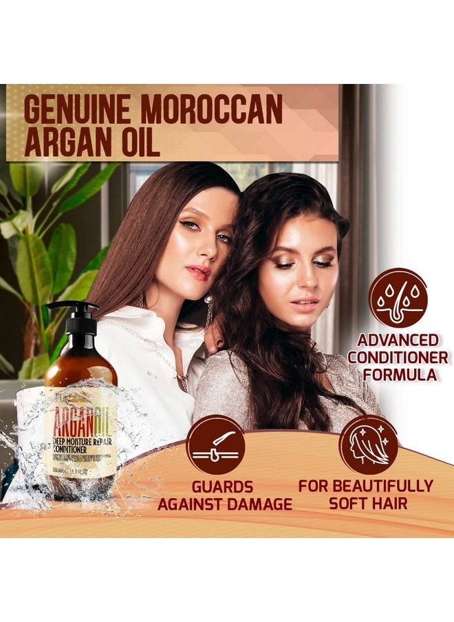 Moroccan Argan Oil Conditioner - Sulfate Free Products for Women and Men - Deep Moisturizing for Dry, Curly, Colored, Damaged Hair - Hydrating Repair, Salon Grade Formula for All Hair Types