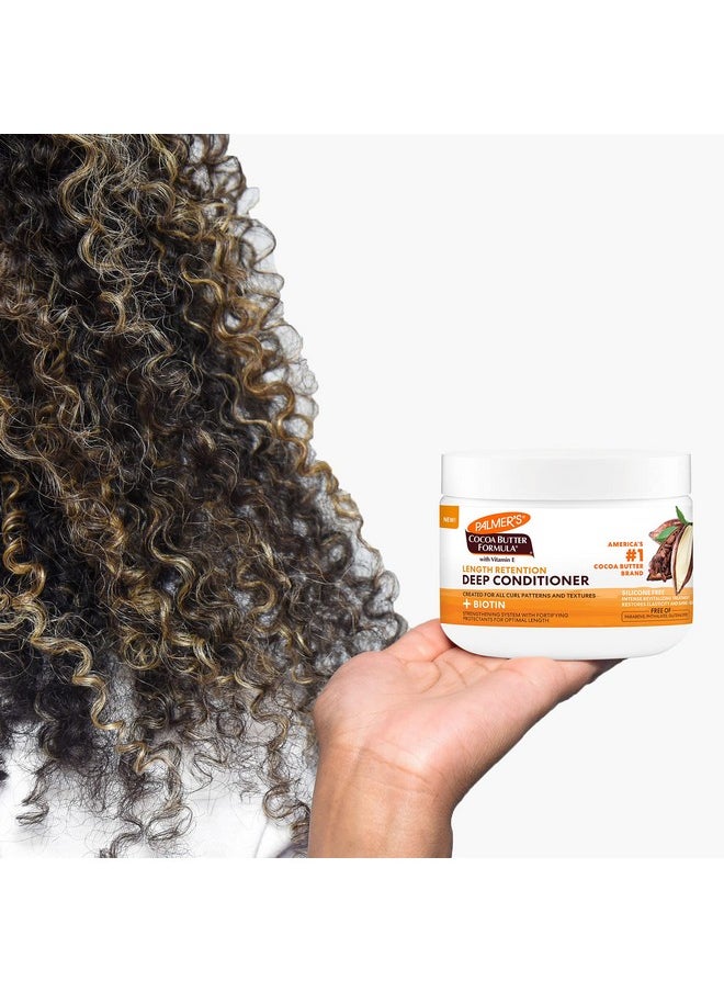 Palmer's Cocoa Butter & Biotin Length Retention Deep Conditioner, Strengthen, Nourish and Restore Elasticity and Shine, Suitable for All Curly Hair Patterns 12 Ounce