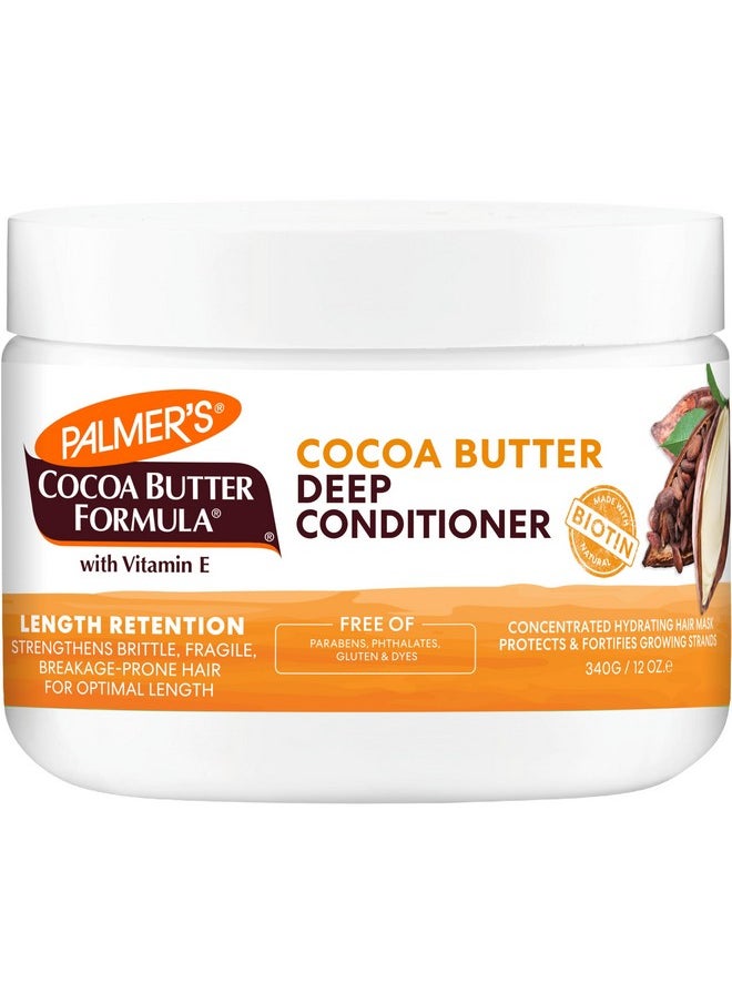 Palmer's Cocoa Butter & Biotin Length Retention Deep Conditioner, Strengthen, Nourish and Restore Elasticity and Shine, Suitable for All Curly Hair Patterns 12 Ounce