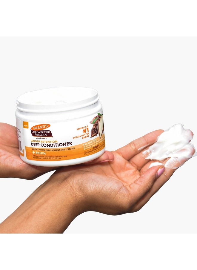 Palmer's Cocoa Butter & Biotin Length Retention Deep Conditioner, Strengthen, Nourish and Restore Elasticity and Shine, Suitable for All Curly Hair Patterns 12 Ounce