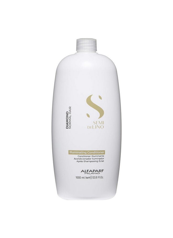 Alfaparf Milano Semi Di Lino Diamond Illuminating Conditioner - Moisturizing Conditioner For Normal and Color Treated Hair - Sulfate & Paraben Free Professional Hair Care (33.8 oz)