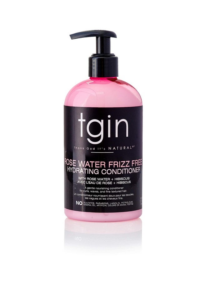 tgin Rose Water Frizz-Free Hydrating Conditioner, for Curly, Coily and Wavy Hair, with Rose Water and Acai Berry, Moisturizes Low Porosity Hair, 13 oz