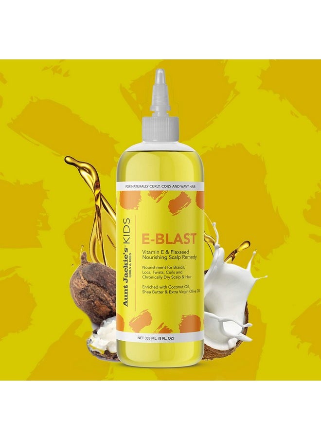 Aunt Jackie's Kids E-Blast Daily Oil for Dry Scalp, Vitamin E and Flaxseed Nourishing Scalp Remedy for Naturally Curly, Coily and Wavy Hair, 8 oz