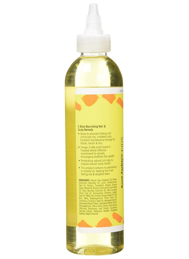 Aunt Jackie's Kids E-Blast Daily Oil for Dry Scalp, Vitamin E and Flaxseed Nourishing Scalp Remedy for Naturally Curly, Coily and Wavy Hair, 8 oz