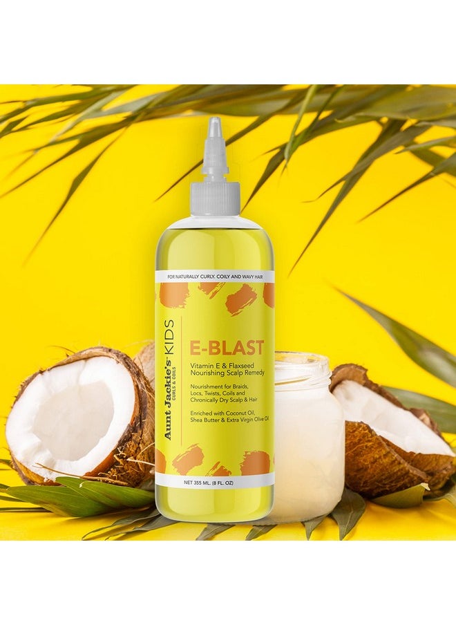 Aunt Jackie's Kids E-Blast Daily Oil for Dry Scalp, Vitamin E and Flaxseed Nourishing Scalp Remedy for Naturally Curly, Coily and Wavy Hair, 8 oz