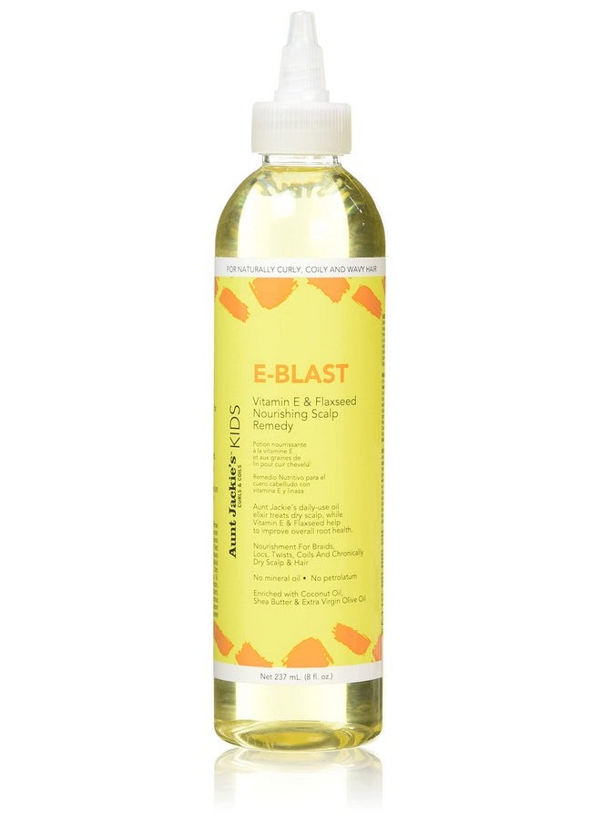 Aunt Jackie's Kids E-Blast Daily Oil for Dry Scalp, Vitamin E and Flaxseed Nourishing Scalp Remedy for Naturally Curly, Coily and Wavy Hair, 8 oz