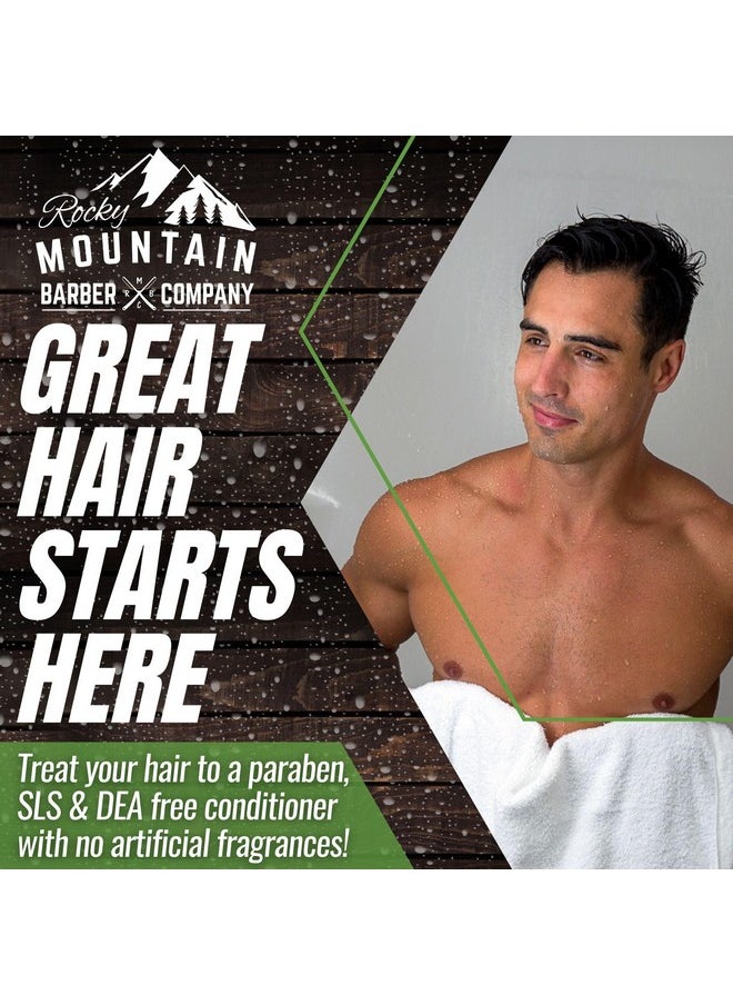 Rocky Mountain Barber Company Men's Conditioner - Tea Tree Oil, Peppermint & Eucalyptus for All Hair Types - 8oz