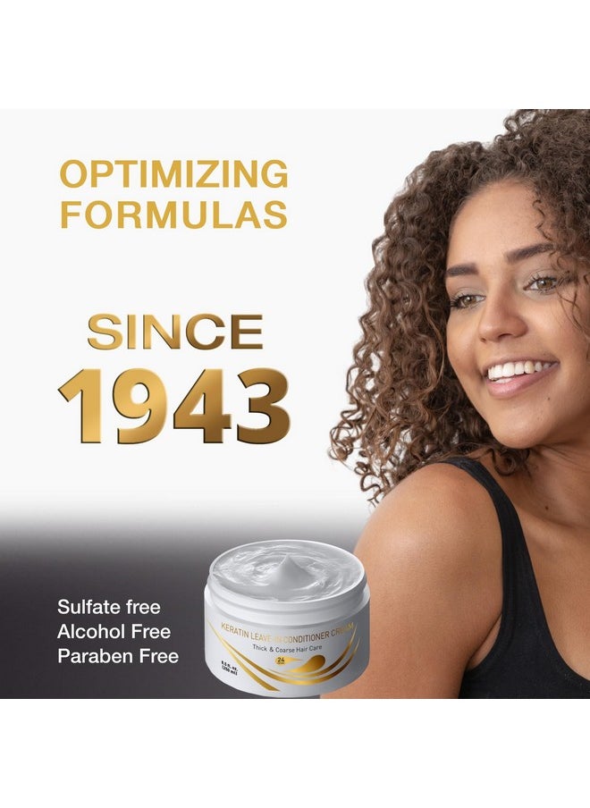 Vitamins Leave in Conditioner Cream - Indulgent Anti Frizz Conditioning for Curly Hair - Curl Defining Styling Detangler for Thick Coarse Natural Dry Damaged Hair (Keratin)