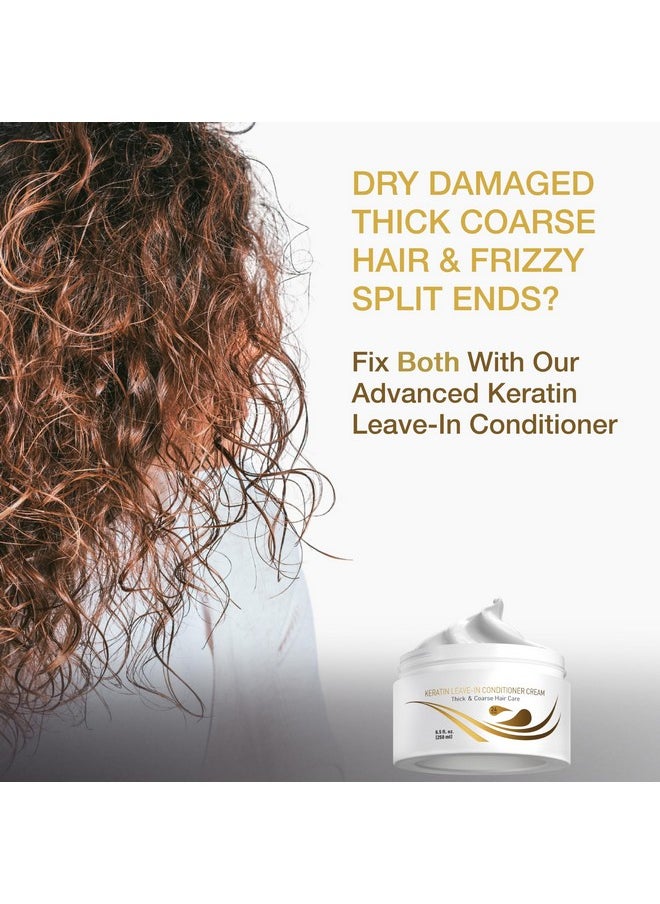 Vitamins Leave in Conditioner Cream - Indulgent Anti Frizz Conditioning for Curly Hair - Curl Defining Styling Detangler for Thick Coarse Natural Dry Damaged Hair (Keratin)
