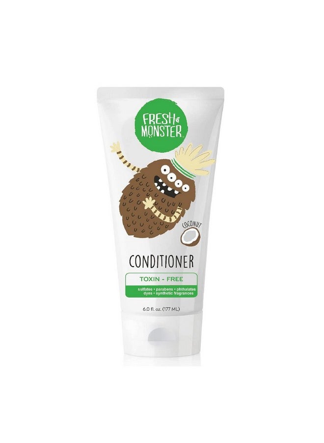 Fresh Monster Kids Hair Conditioner, Toxin-Free, Hypoallergenic & Natural, Hair Conditioner for Kids, Coconut (6oz)