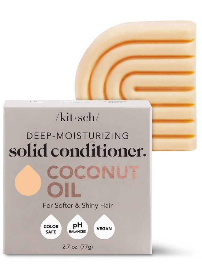 Kitsch Coconut Oil Deep-Moisturizing Hair Conditioner Bar | Made in US | Eco-friendly Daily Conditioner for Dry Hair | Nourishes & Restores Damaged Hair for Less Breakage | Paraben Free, 2.7 oz