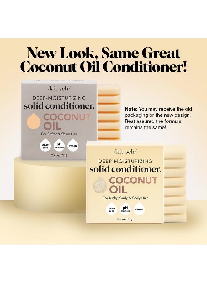 Kitsch Coconut Oil Deep-Moisturizing Hair Conditioner Bar | Made in US | Eco-friendly Daily Conditioner for Dry Hair | Nourishes & Restores Damaged Hair for Less Breakage | Paraben Free, 2.7 oz
