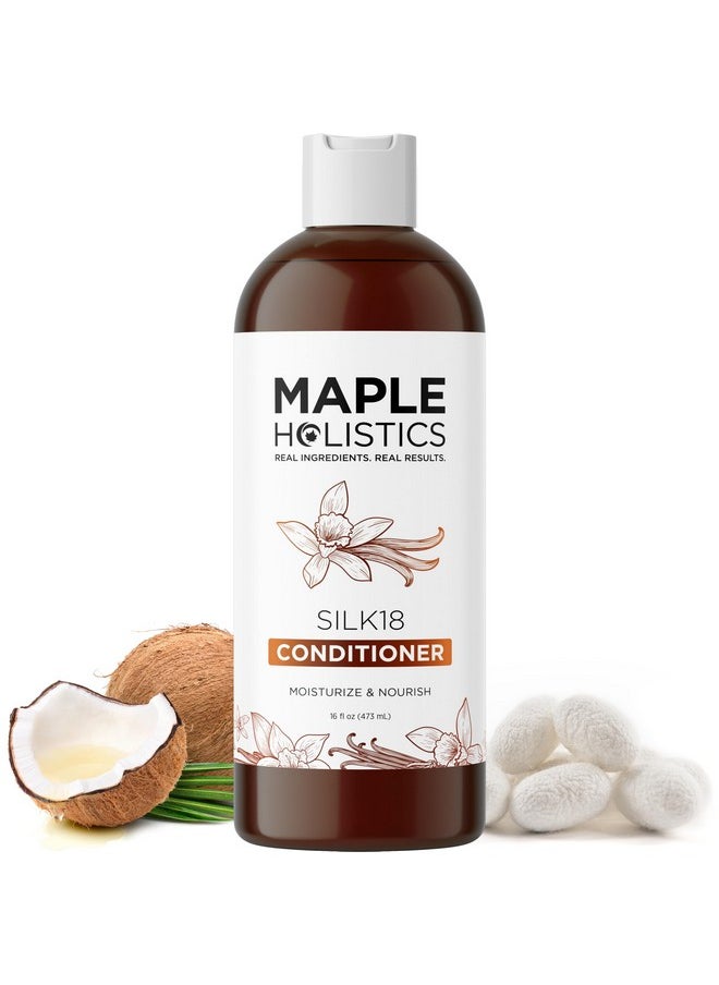Hair Conditioner for Damaged Dry Hair - Silk Protein Conditioner for Dry Hair Frizz Control & Shine - Hydrating Conditioner for Curly Hair with Argan Oil and Hair Moisturizer for Dry Hair (16 Fl Oz)