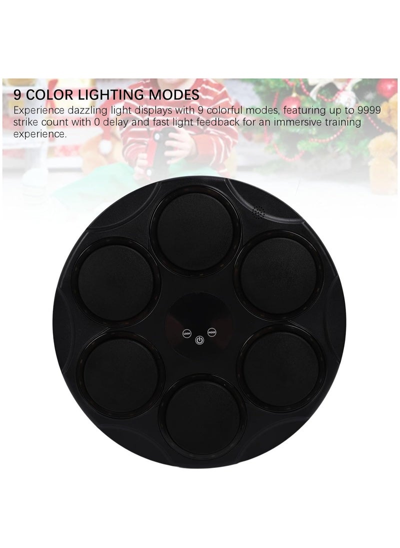 Smart Music Boxing Machine – Interactive Punching Pad with 9 Light Modes, Sound Reduction, Music Sync, 9999 Strike Capacity, 200KG Weight Support for Indoor Fitness Training