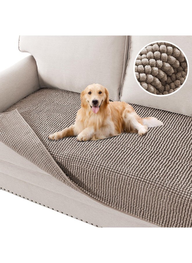 H.VERSAILTEX Plush Chenille Dog Bed Cover Thick Soft Loveseat Cover for 2 Cushion Couch Anti Slip Couch Cover Furniture Protector for Dog, Pet, Cat (35
