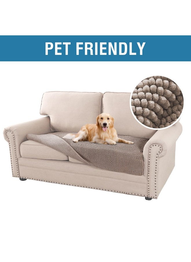 H.VERSAILTEX Plush Chenille Dog Bed Cover Thick Soft Loveseat Cover for 2 Cushion Couch Anti Slip Couch Cover Furniture Protector for Dog, Pet, Cat (35