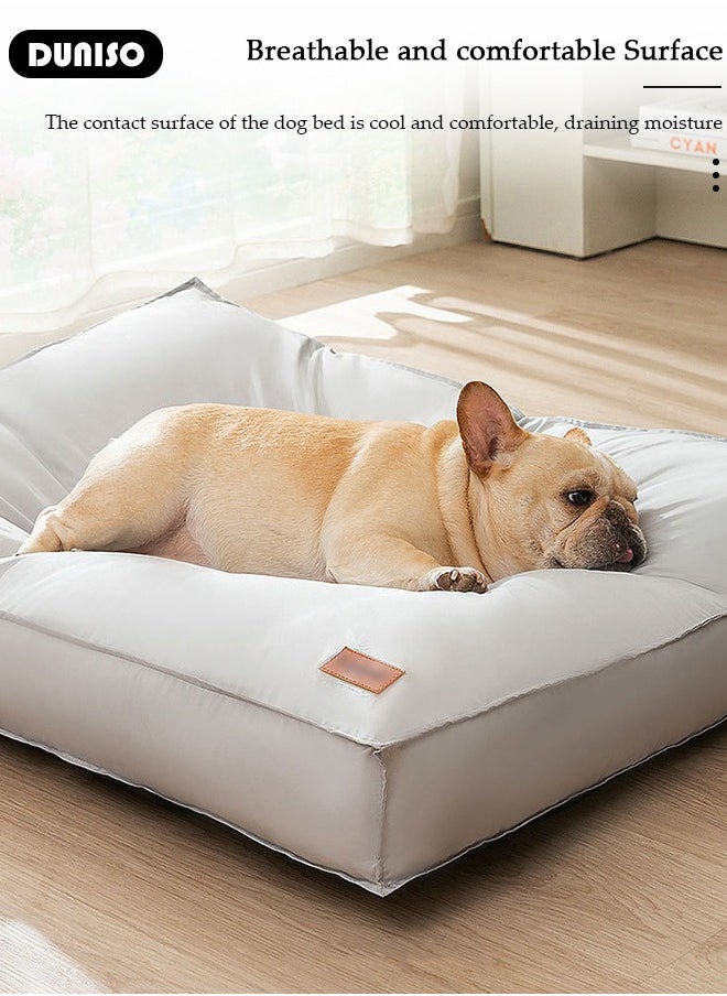 Homes for Pets Dog Bed ,Dog Beds with Removable Washable Cover Anti-Slip Bottom Pet Sleeping Mattress for Small Medium Large Dogs, Waterproof Comfortable Kennel Pad for Dogs & Cats,Light Grey