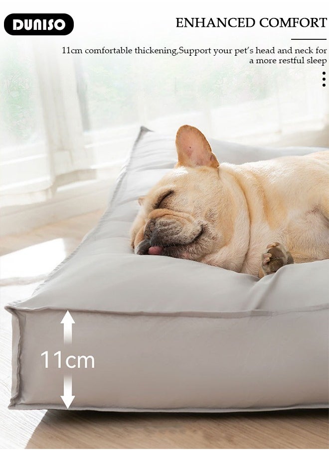 Homes for Pets Dog Bed ,Dog Beds with Removable Washable Cover Anti-Slip Bottom Pet Sleeping Mattress for Small Medium Large Dogs, Waterproof Comfortable Kennel Pad for Dogs & Cats,Light Grey