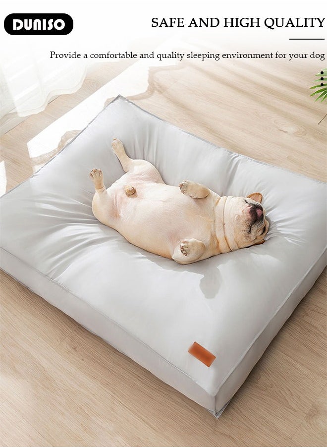 Homes for Pets Dog Bed ,Dog Beds with Removable Washable Cover Anti-Slip Bottom Pet Sleeping Mattress for Small Medium Large Dogs, Waterproof Comfortable Kennel Pad for Dogs & Cats,Light Grey