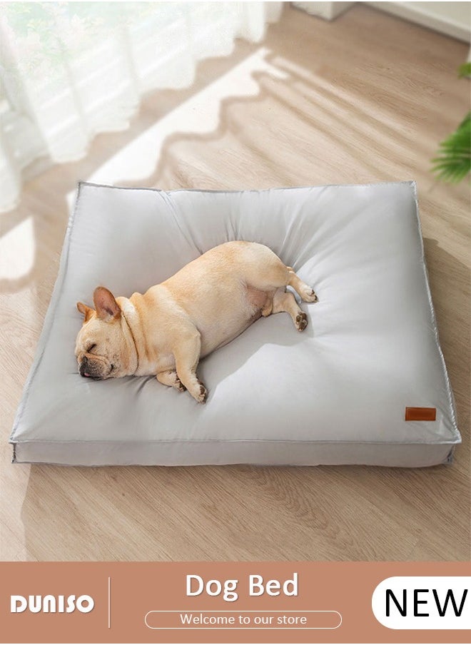 Homes for Pets Dog Bed ,Dog Beds with Removable Washable Cover Anti-Slip Bottom Pet Sleeping Mattress for Small Medium Large Dogs, Waterproof Comfortable Kennel Pad for Dogs & Cats,Light Grey