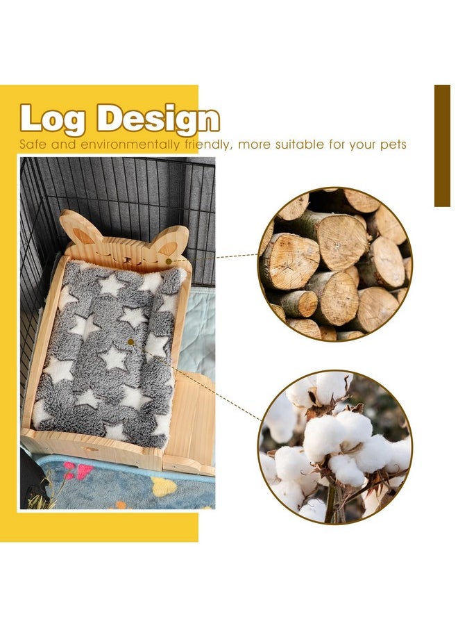 Rypet Wooden Guinea Pig Bed with Stairs and Mat Cozy Small Animals Cushion Bed Detachable Small Pet Hut Habitats for Guinea Pig Dwarf Rabbit Chinchillas Hamster Ferret