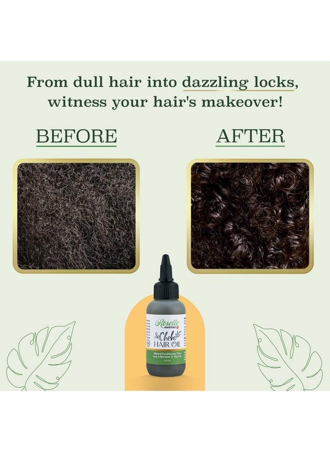 Roselle Naturals Chebe Oil for Hair Growth Made in USA 2 Fl Oz - Chebe Powder Hair Oils, Chebe Hair Growth Oil for Stronger, Longer, Thicker Hair