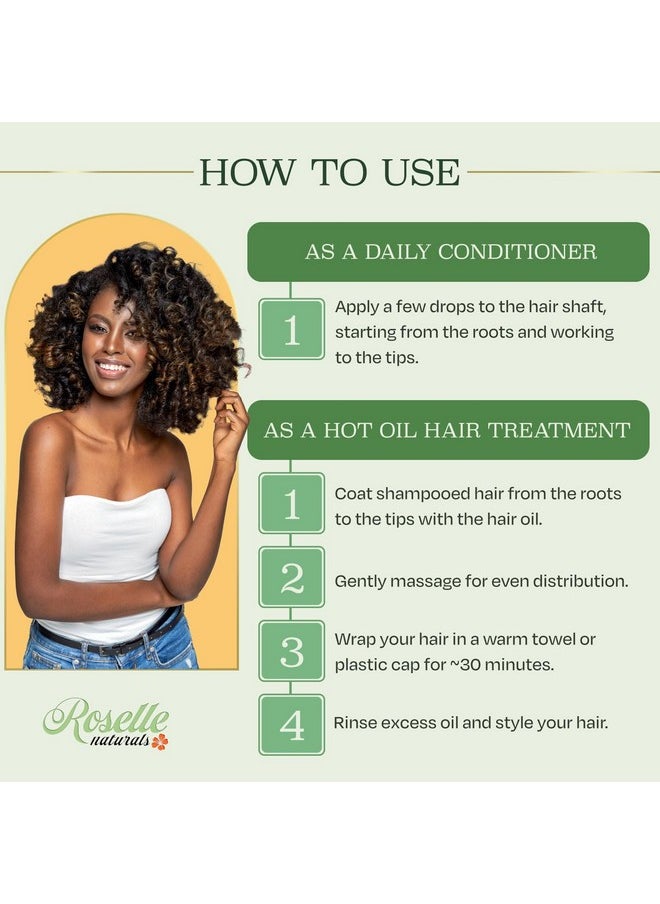 Roselle Naturals Chebe Oil for Hair Growth Made in USA 2 Fl Oz - Chebe Powder Hair Oils, Chebe Hair Growth Oil for Stronger, Longer, Thicker Hair