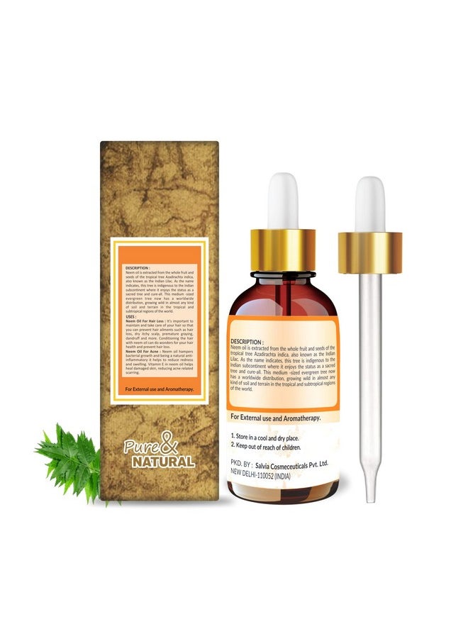 Crysalis Neem (Azadirachta Indica) Oil |100% Pure & Natural Undiluted Carrier Oil Organic Standard| For Moisturizing The Skin & Hair Care | Aromatherapy Oil | 15ML With Dropper
