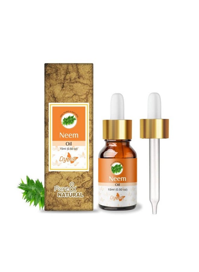 Crysalis Neem (Azadirachta Indica) Oil |100% Pure & Natural Undiluted Carrier Oil Organic Standard| For Moisturizing The Skin & Hair Care | Aromatherapy Oil | 15ML With Dropper