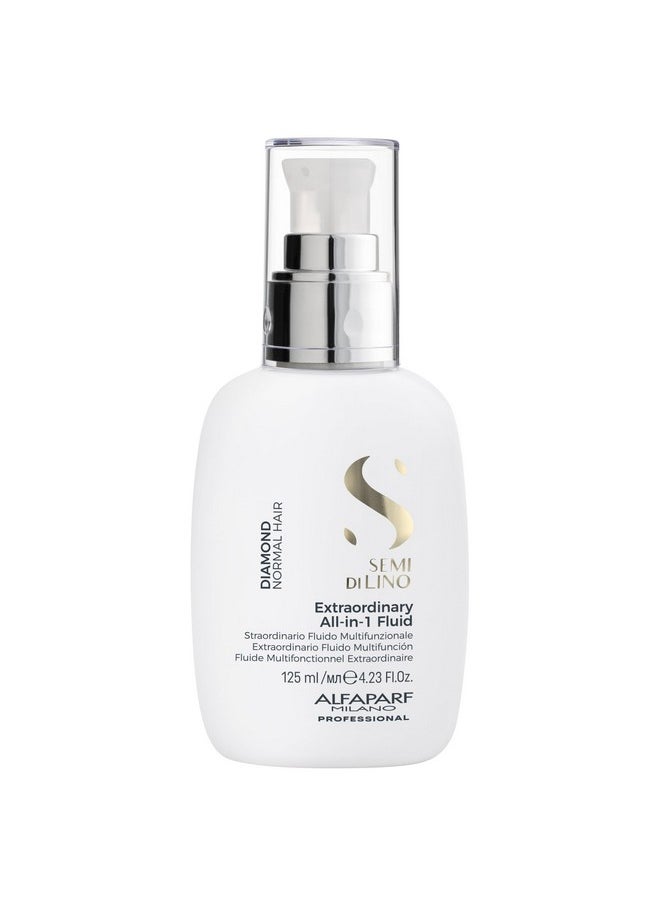 Alfaparf Milano Semi Di Lino Diamond Extraordinary All-in-1 Leave In Fluid - Anti-Frizz Detangling Spray, Leave In Conditioner, & Heat Protectant - For Added Shine & Softness - Vegan (4.23 fl. oz)