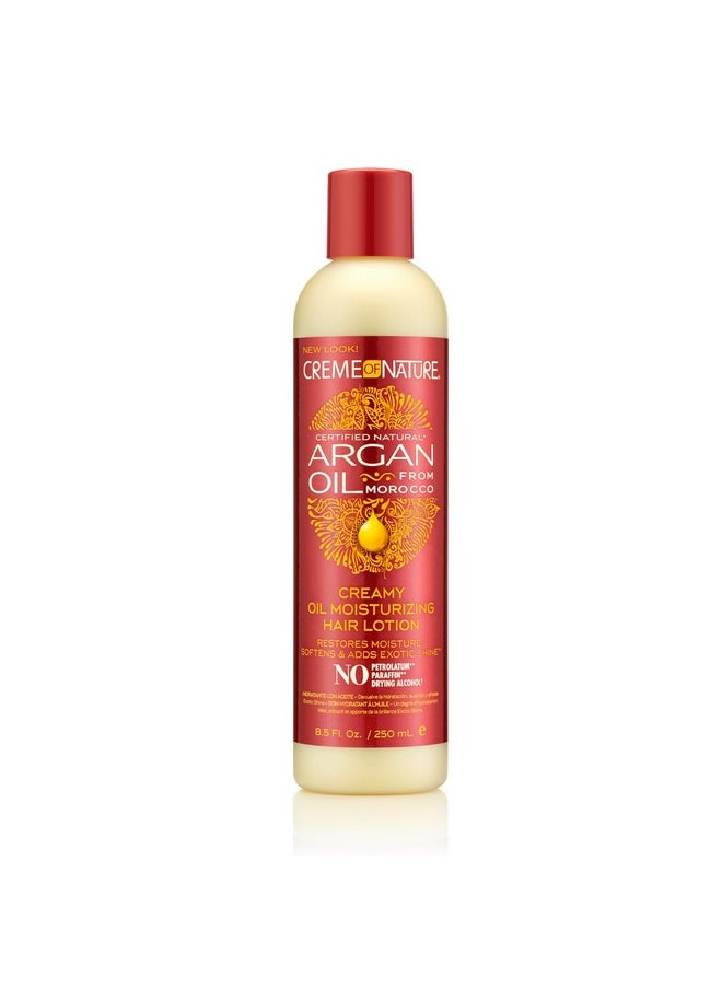 Creme of Nature, Argan Oil Hair Lotion, Creamy Oil Mousturizer to Help Restore Moisture and Add Shine, 8.45 Fl Oz