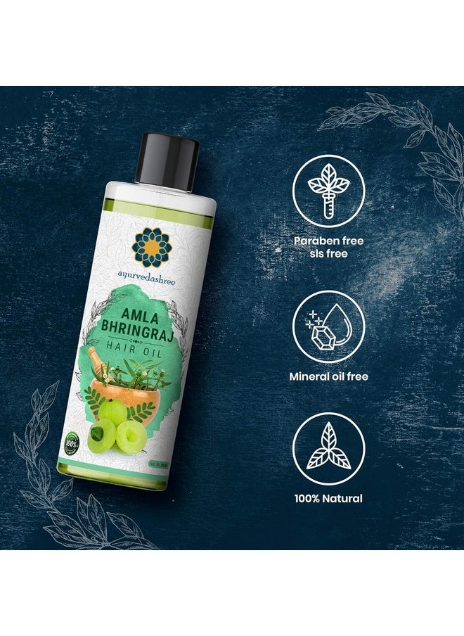 AYURVEDASHREE Hair Oil, 200 ml with Amla , Bhringraj , Brahmi , Methi , Shikakai , Neem , Henna , Pine , Clove , Eucalyptus & Citronella Oil