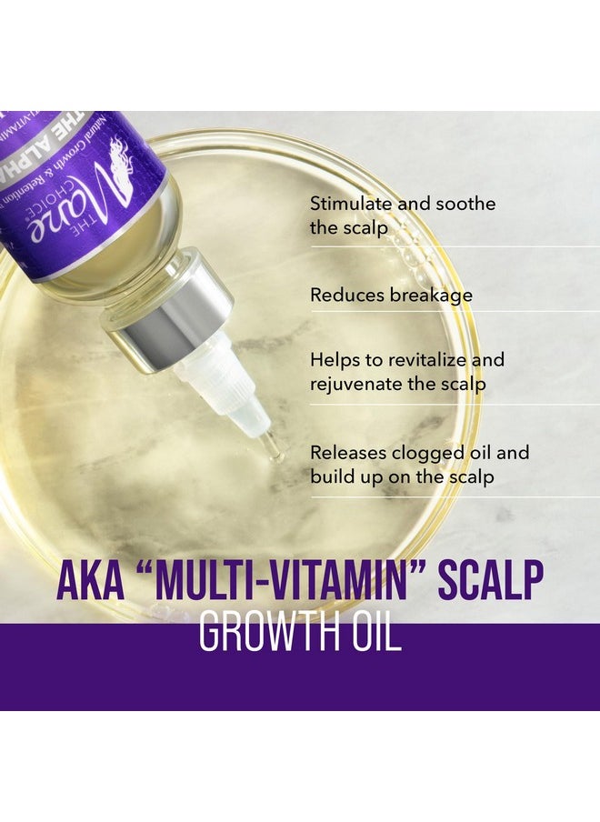 The Mane Choice Alpha Multi-Vitamin Scalp Hair Growth Oil, 4 Fl Oz, 1 Pack, Nourishing Scalp Oil with Biotin, Vitamin C, Rosemary, Rice Extract, Jojoba, Tea Tree & Castor Oil, Lightweight & Non-Greasy