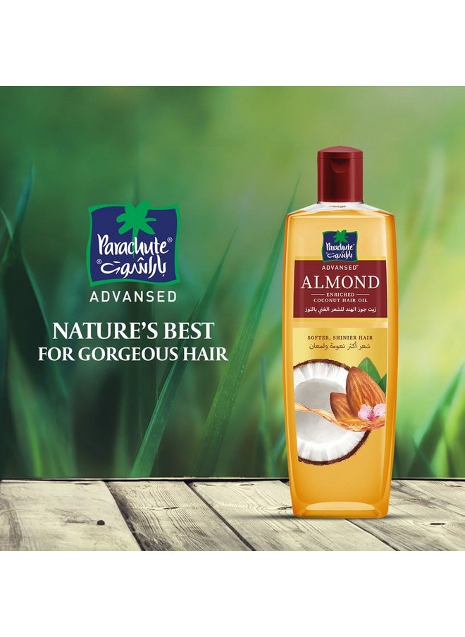 Parachute Advansed Almond Enriched Coconut Hair Oil|For Soft & Silky Hair| Boosts Shine & Softness| No Parabens & Silicones| All Hair Types| 10.1 fl.oz