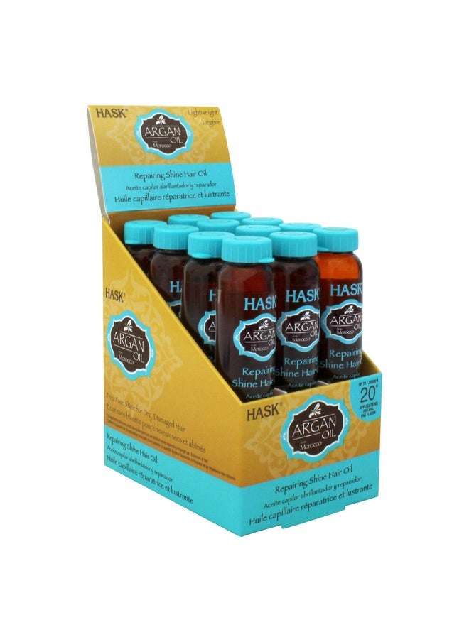 HASK Argan Repairing Hair Oil - 12 shine Oil Vials for shine and frizz control for all hair types, color safe, gluten-free, sulfate-free, paraben-free