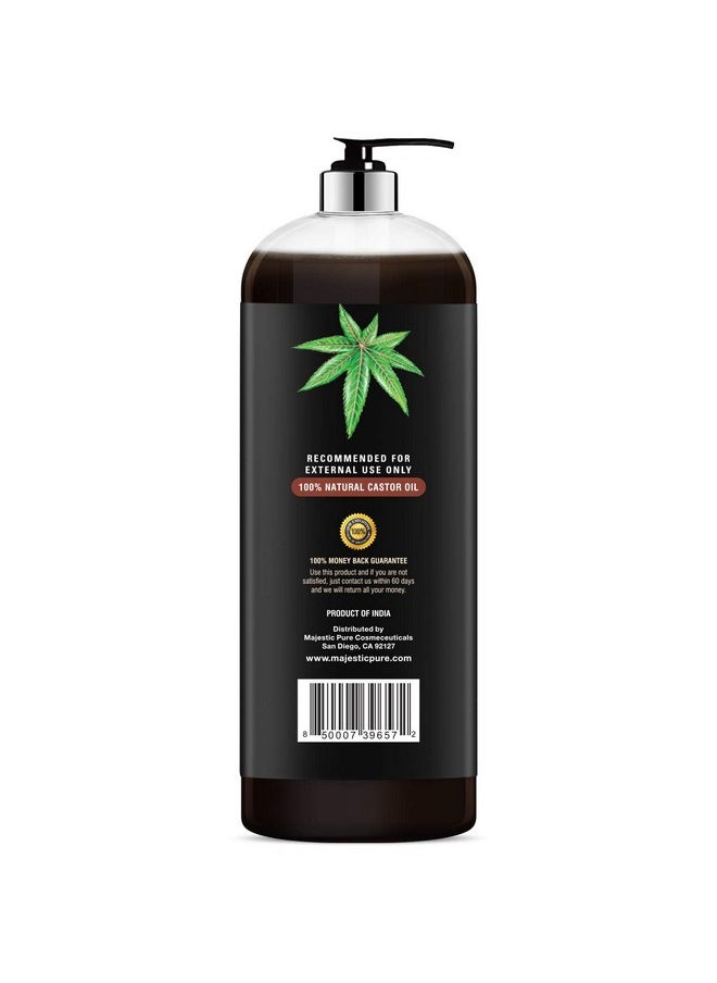 MAJESTIC PURE Pure Jamaican Black Castor Oil for Hair Care, Strengthening, Nourishing, and Volumizing Formula - Non GMO Verified, 16 Fl Oz