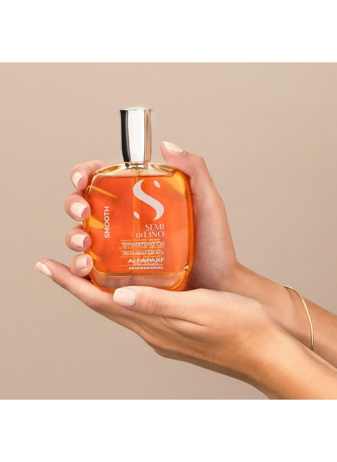 Alfaparf Milano Semi Di Lino Smoothing Hair Oil Treatment - Frizz Control Oil to Brighten Hair + Protect from Heat & Humidity- Hair Serum for Damaged & Dry Hair (3.38 oz)