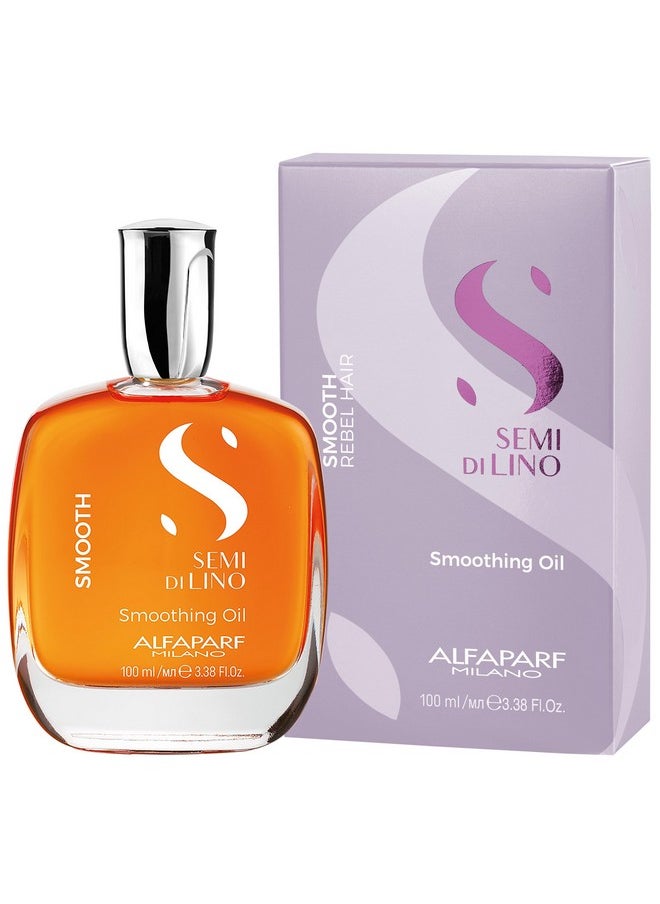 Alfaparf Milano Semi Di Lino Smoothing Hair Oil Treatment - Frizz Control Oil to Brighten Hair + Protect from Heat & Humidity- Hair Serum for Damaged & Dry Hair (3.38 oz)