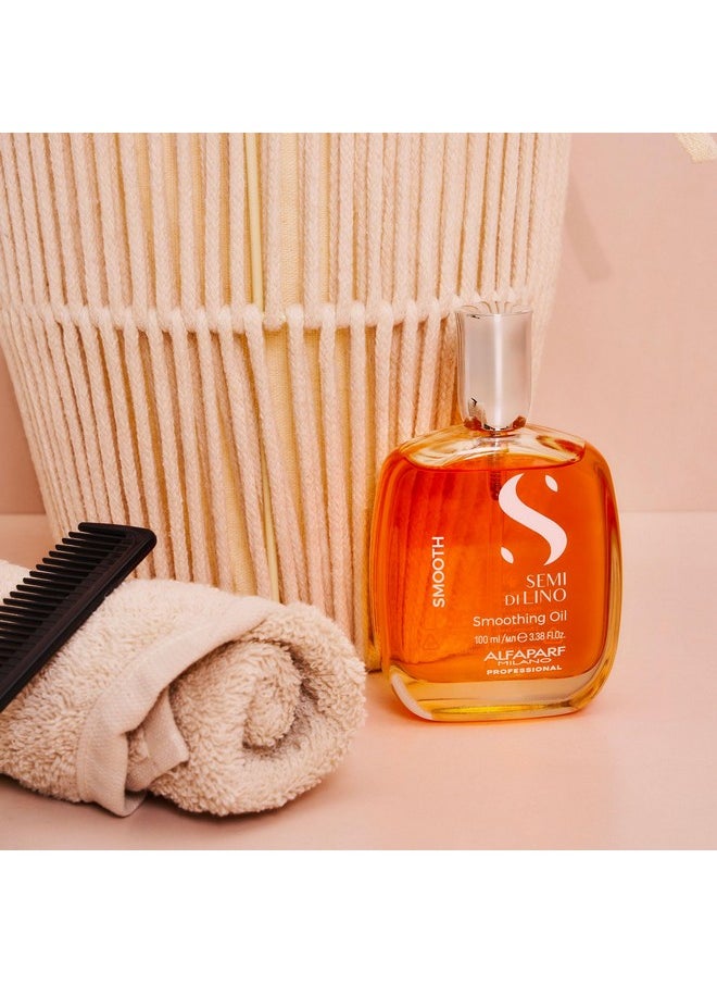 Alfaparf Milano Semi Di Lino Smoothing Hair Oil Treatment - Frizz Control Oil to Brighten Hair + Protect from Heat & Humidity- Hair Serum for Damaged & Dry Hair (3.38 oz)