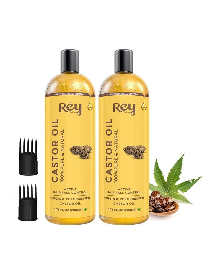Rey Naturals Cold Pressed Castor Oil For Hair Growth | Castor Oil For Skin | Castor Oil Cold Pressed | Arandi ka Tel original | Castor Oil For Face | Castor Oil for Eyelashes & Eyebrow Growth - 200 ml