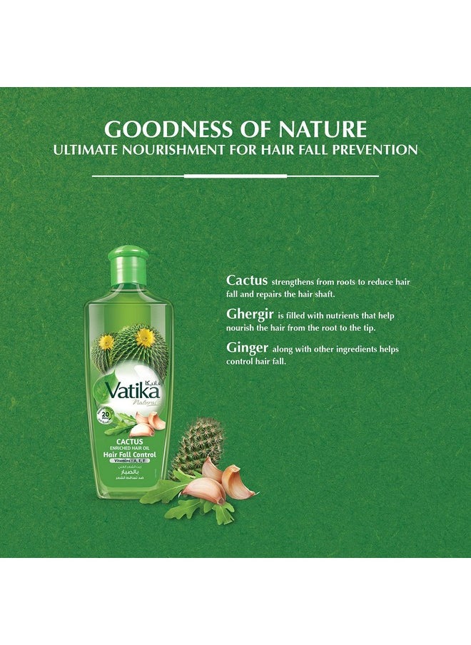 Dabur Vatika Naturals Enriched Hair Oil Serum for Natural Moisturizing, Strengthening, Nourishing and Healthy Scalp, Soft, Manageable, Smooth & Silky Hair From Root to Tip (Cactus)