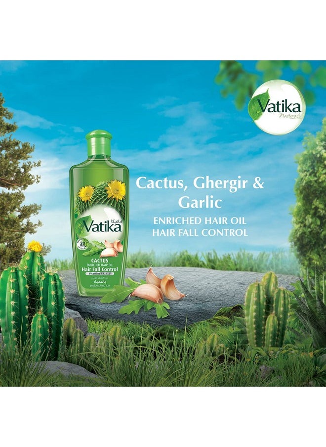 Dabur Vatika Naturals Enriched Hair Oil Serum for Natural Moisturizing, Strengthening, Nourishing and Healthy Scalp, Soft, Manageable, Smooth & Silky Hair From Root to Tip (Cactus)