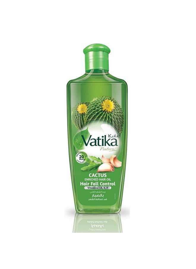 Dabur Vatika Naturals Enriched Hair Oil Serum for Natural Moisturizing, Strengthening, Nourishing and Healthy Scalp, Soft, Manageable, Smooth & Silky Hair From Root to Tip (Cactus)