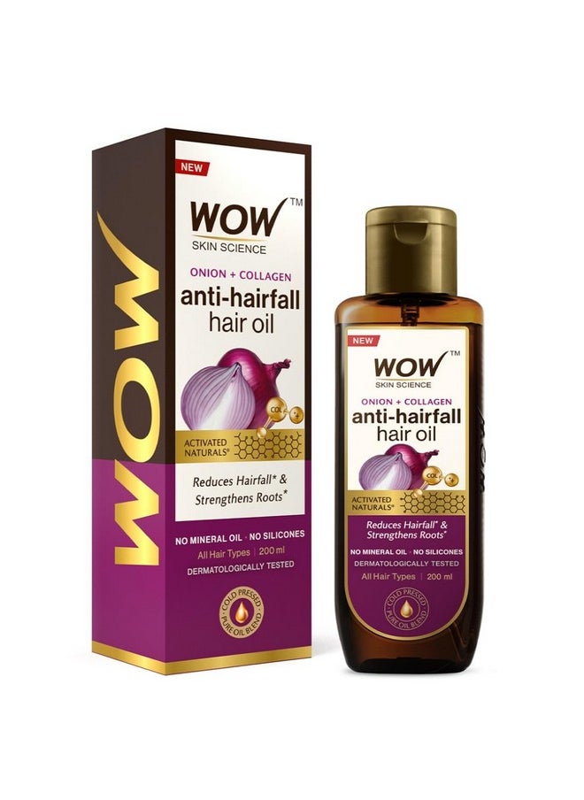 WOW Skin Science Onion Black Seed Hair Oil - Nourishing Treatment for Dry, Damaged Hair Growth with Almond, Castor, Olive, Coconut & Jojoba Oils