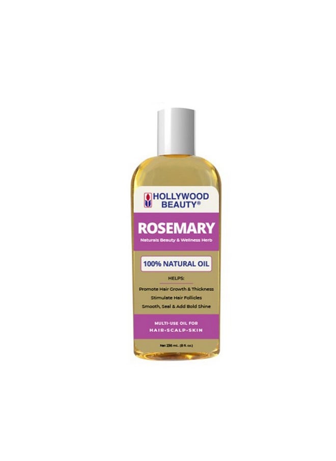 Hollywood Beauty Rosemary Oil for Hair, Scalp, & Skin, 8 fl oz - Encourages Hair Growth, Helps Improve Scalp Circulation