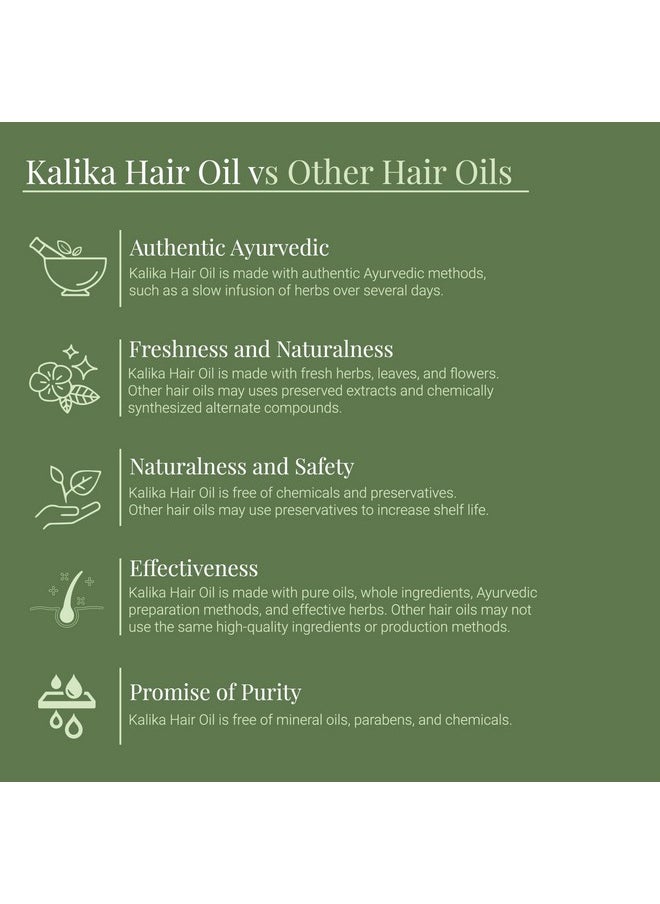 Satthwa Kalika Hair Oil, 150Ml Ayurvedic Anti-Grey Solution For Unisex With Ridge Gourd, Hibiscus, Bhringraj For Darkening Hair, Delays Greying, Strengthens, Adds Shine & Reduces Hair Fall