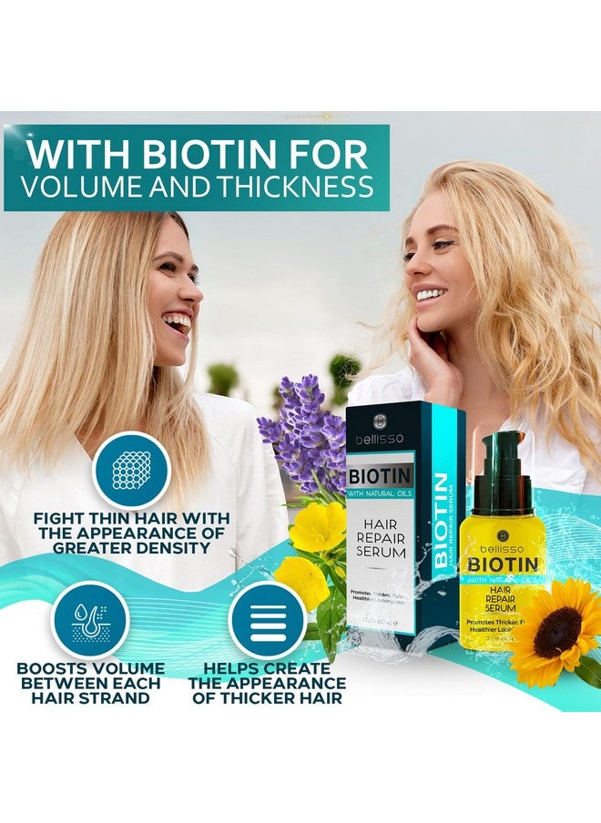 Biotin Hair Thickening Serum for Men and Women - Intense Strengthening Treatment Product with Natural Botanical Oil Blend to Help Boost Thin Hair - Repair Thinning Hair, Increase Volume and Shine