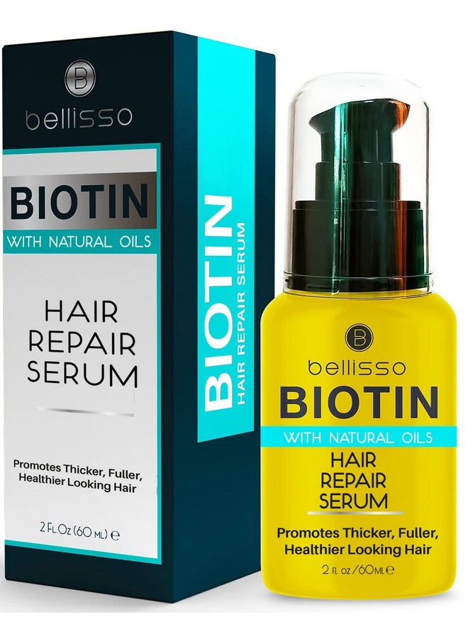 Biotin Hair Thickening Serum for Men and Women - Intense Strengthening Treatment Product with Natural Botanical Oil Blend to Help Boost Thin Hair - Repair Thinning Hair, Increase Volume and Shine