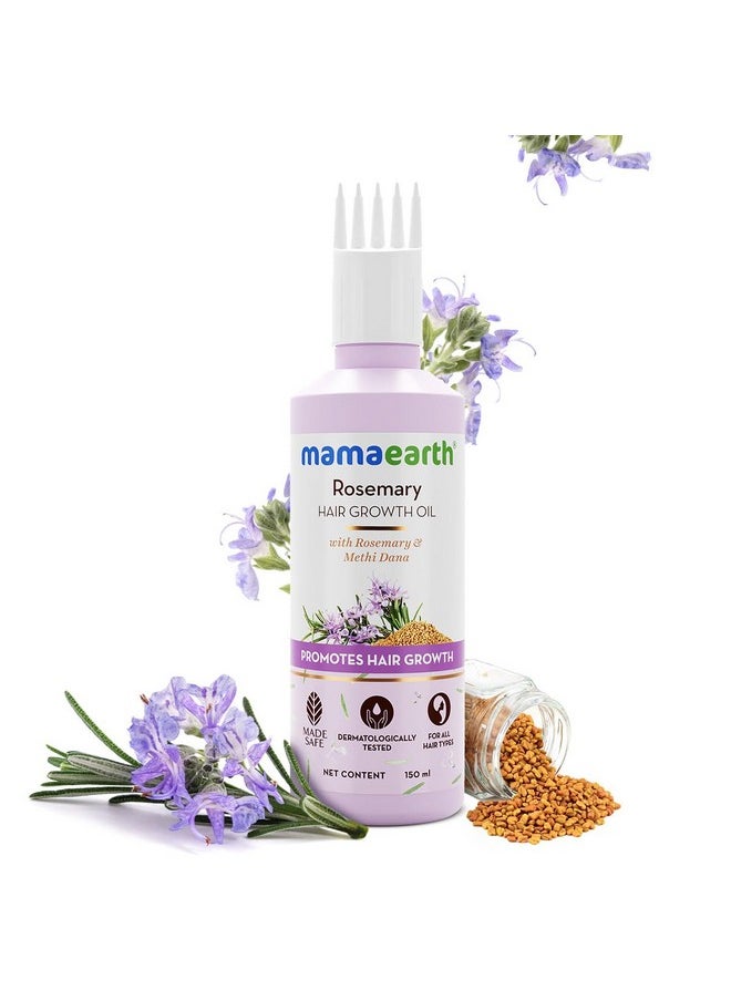 Mamaearth Rosemary Hair Growth Oil with Rosemary & Methi Dana for Promoting Hair Growth - 150 ml | Controls Hair Fall | Strengthens Hair