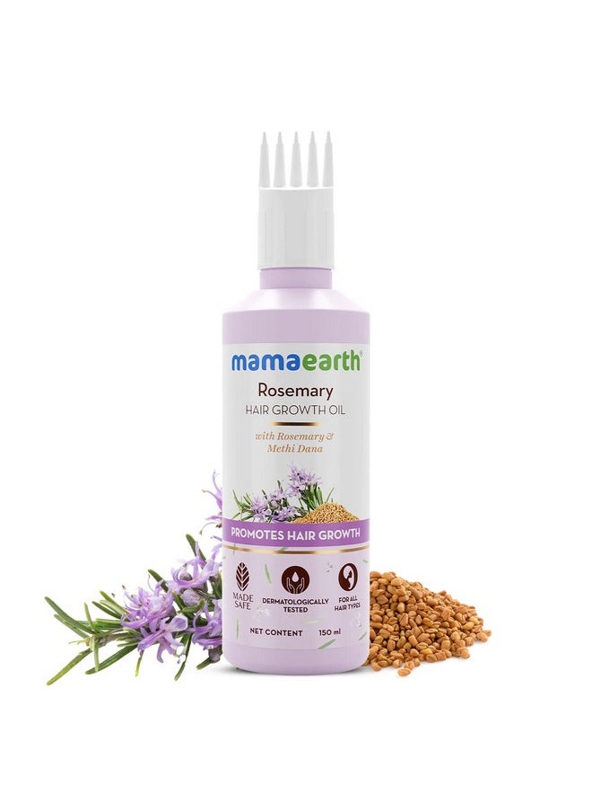 Mamaearth Rosemary Hair Growth Oil with Rosemary & Methi Dana for Promoting Hair Growth - 150 ml | Controls Hair Fall | Strengthens Hair